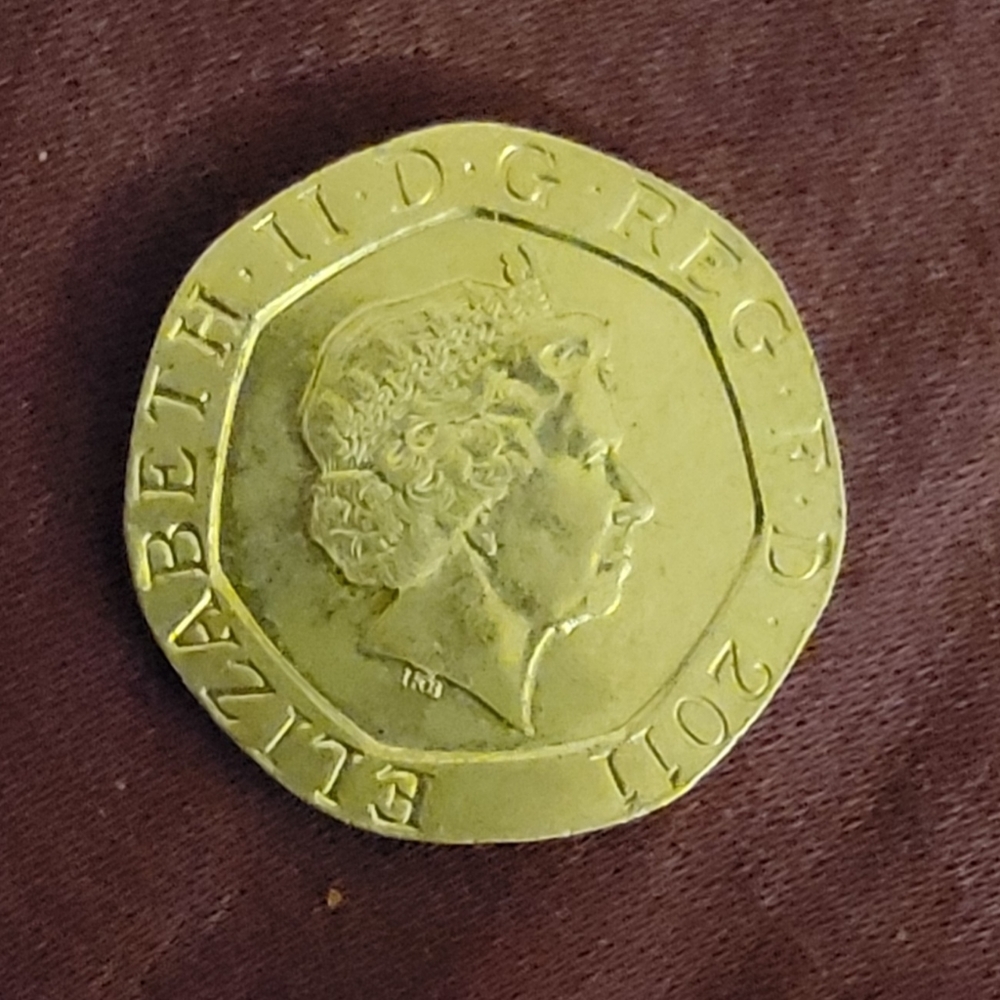 Queen Elizabeth 20 pence coin from 2011